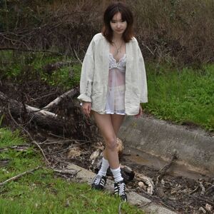 Fredericks of Hollywood White Mesh Sheer Babydoll Top- M